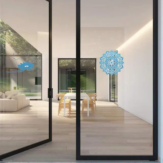 Alt view image 6 of 7 - Static Window Cling Decals, Mandala, 4 Pieces | Alert People or Birds from Hitting Windows Glass Doors, Anti Window Strike Collision