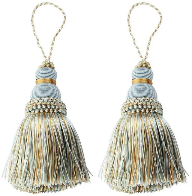 Main image of 2Pcs Colorful Tassel Key Tassels DIY Accessories(Mix Blue) | 9.5 Inch Tassels for Crafts,Door Tassel for Knobs,Elegant Tassels for Curtain and Home Decoration,Large Decorative Tassels