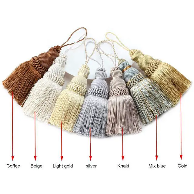Alt view image 6 of 6 - 2Pcs Colorful Tassel Key Tassels DIY Accessories(Mix Blue) | 9.5 Inch Tassels for Crafts,Door Tassel for Knobs,Elegant Tassels for Curtain and Home Decoration,Large Decorative Tassels