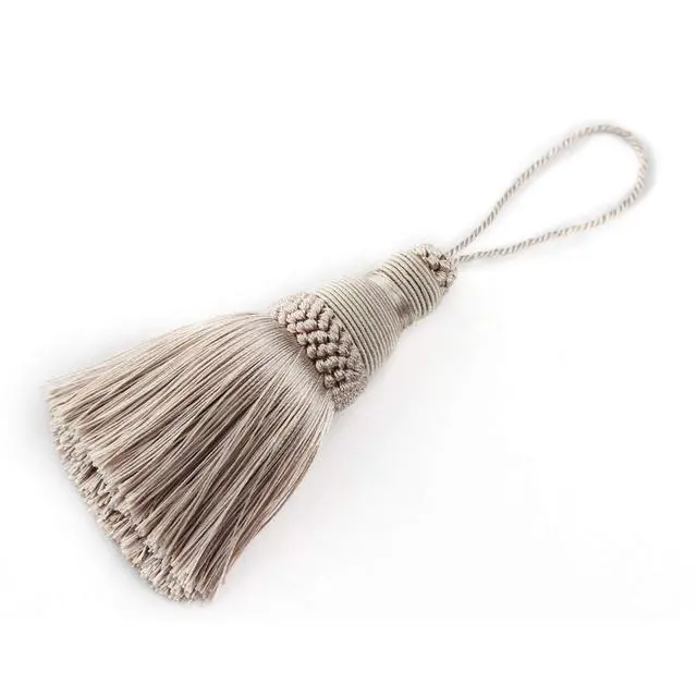 Alt view image 4 of 6 - 2Pcs Colorful Tassel Key Tassels DIY Accessories(Khaki) | 9.5 Inch Tassels for Crafts,Door Tassel for Knobs,Elegant Tassels for Curtain and Home Decoration,Large Decorative Tassels