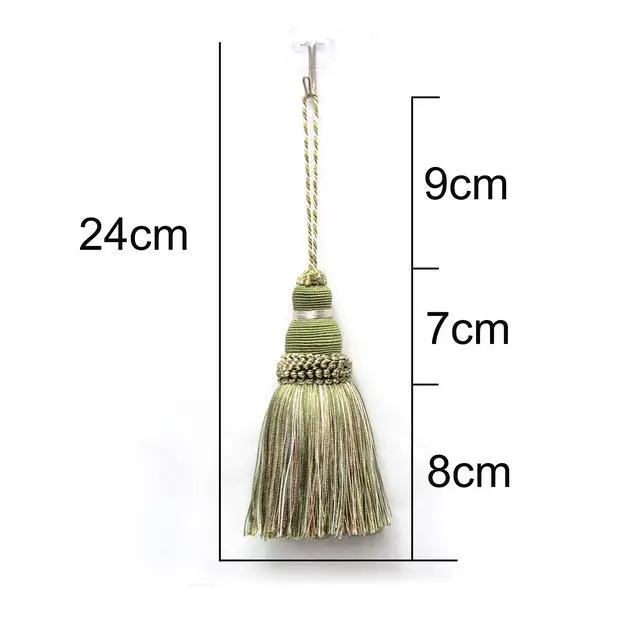 Alt view image 2 of 7 - 2Pcs Colorful Tassel Key Tassels DIY Accessories(Mix Green) | 9.5 Inch Tassels for Crafts,Door Tassel for Knobs,Elegant Tassels for Curtain and Home Decoration,Large Decorative Tassels