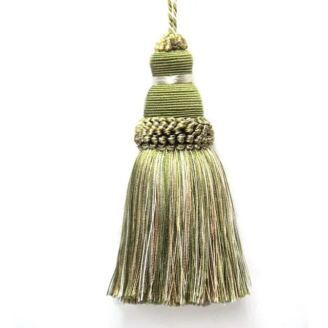 Alt view image 4 of 7 - 2Pcs Colorful Tassel Key Tassels DIY Accessories(Mix Green) | 9.5 Inch Tassels for Crafts,Door Tassel for Knobs,Elegant Tassels for Curtain and Home Decoration,Large Decorative Tassels