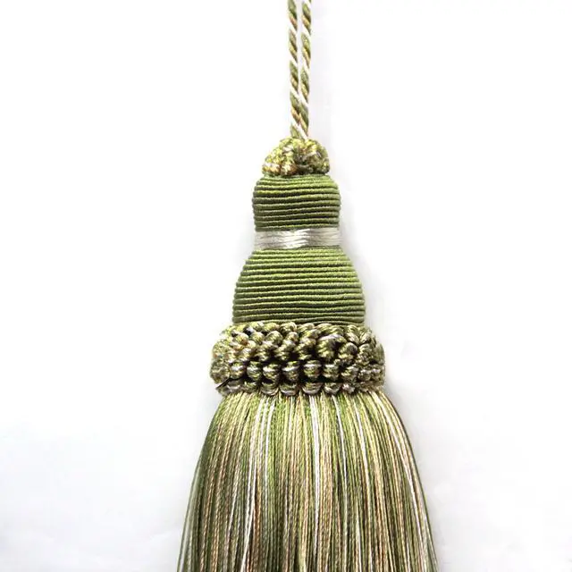 Alt view image 3 of 7 - 2Pcs Colorful Tassel Key Tassels DIY Accessories(Mix Green) | 9.5 Inch Tassels for Crafts,Door Tassel for Knobs,Elegant Tassels for Curtain and Home Decoration,Large Decorative Tassels