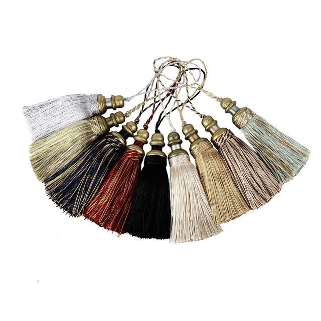 Alt view image 6 of 6 - 2 Pack Tassel Key Tassel with Loops for Home Decoration | DIY Decorative Tassel Accessories for Home, Door and Furniture Ornament Decoration Projects, Gold