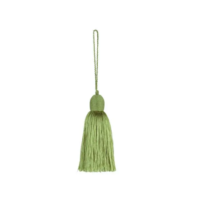 Alt view image 3 of 6 - 2Pcs Key Tassel with Loop DIY Handmade Craft Accessories,Green | Tassels for Crafts,Elegant Door Tassel,Large Decorative Tassels,Door Tassels for Knobs,Curtain and Home Decoration,Green