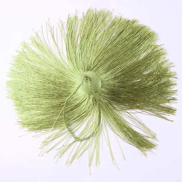 Alt view image 6 of 6 - 2Pcs Key Tassel with Loop DIY Handmade Craft Accessories,Green | Tassels for Crafts,Elegant Door Tassel,Large Decorative Tassels,Door Tassels for Knobs,Curtain and Home Decoration,Green