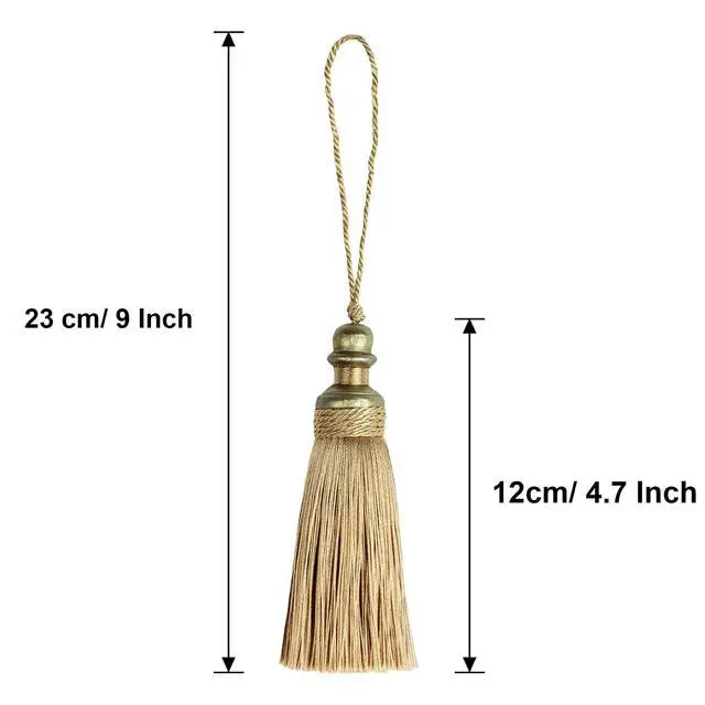 Alt view image 2 of 6 - 2 Pack Tassel Key Tassel with Loops for Home Decoration | DIY Decorative Tassel Accessories for Home, Door and Furniture Ornament Decoration Projects, Gold