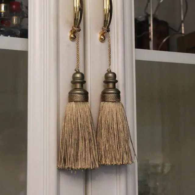 Alt view image 4 of 6 - 2 Pack Tassel Key Tassel with Loops for Home Decoration | DIY Decorative Tassel Accessories for Home, Door and Furniture Ornament Decoration Projects, Gold