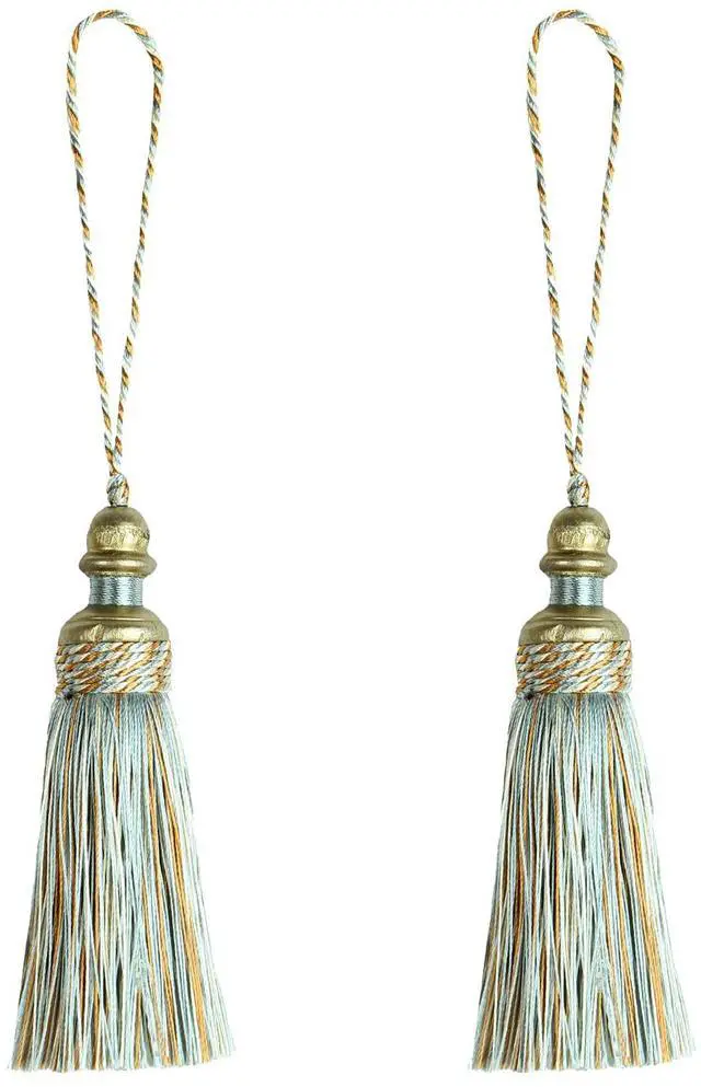 Main image of 2 Pack Tassel Key Tassel with Loops for Home Decoration | DIY Decorative Tassel Accessories for Home, Door and Furniture Ornament Decoration Projects, Mix Blue