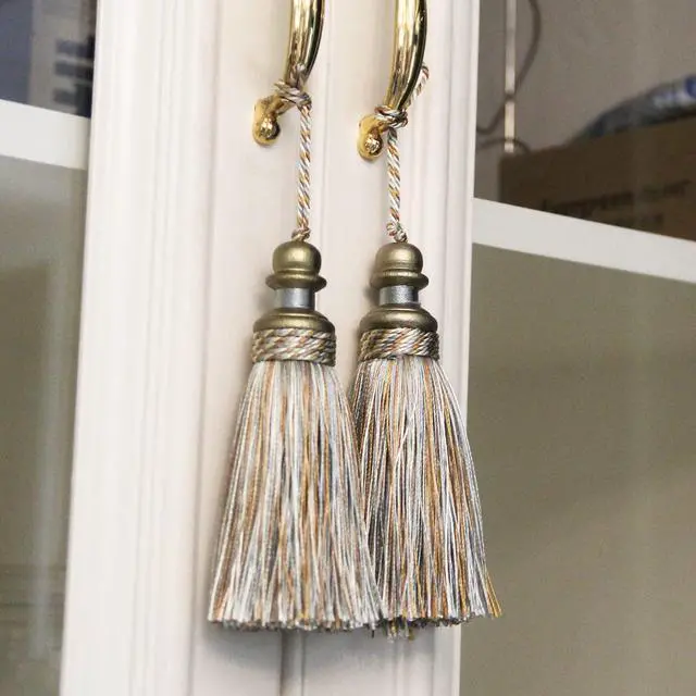 Alt view image 5 of 7 - 2 Pack Tassel Key Tassel with Loops for Home Decoration | DIY Decorative Tassel Accessories for Home, Door and Furniture Ornament Decoration Projects, Mix Blue