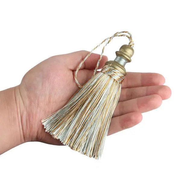 Alt view image 3 of 7 - 2 Pack Tassel Key Tassel with Loops for Home Decoration | DIY Decorative Tassel Accessories for Home, Door and Furniture Ornament Decoration Projects, Mix Blue