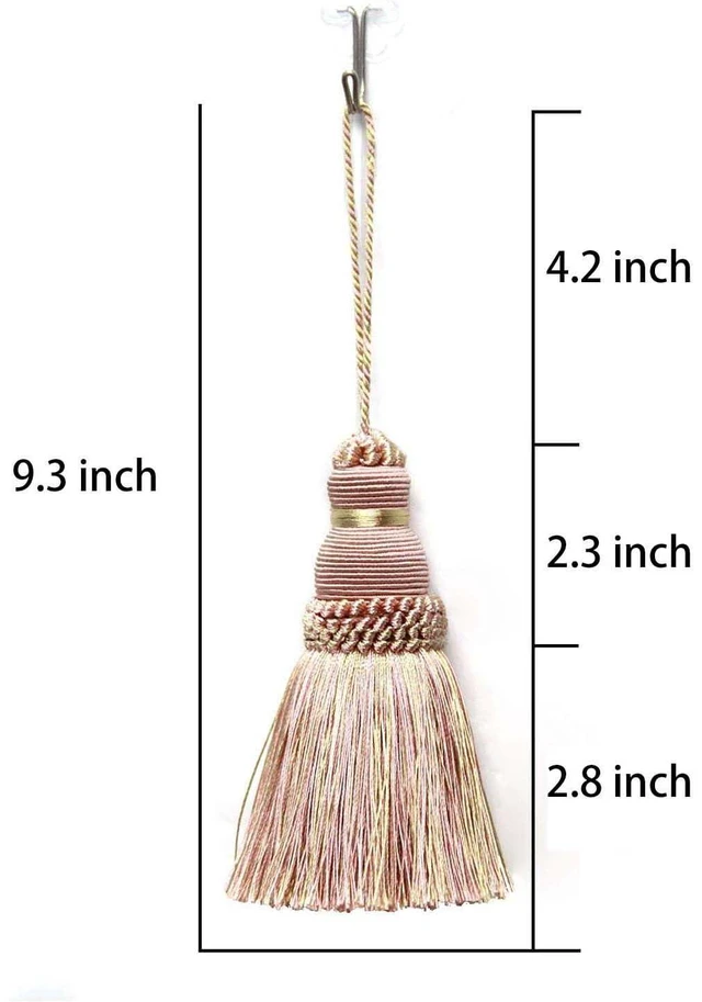 Alt view image 2 of 6 - Tassels 2 Pcs Key Tassel with Loops Handmade Craft Charms | Mix Pink, DIY Accessories, Elegant, Soft Making Curtain Home Decoration