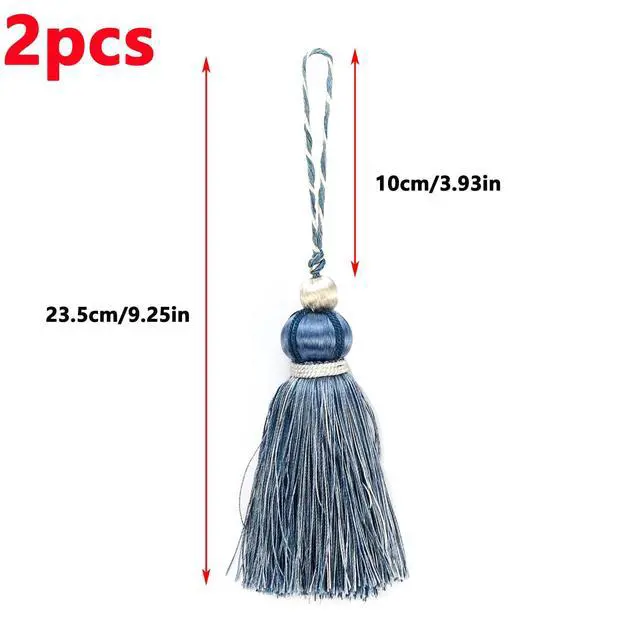 Alt view image 2 of 7 - Tassel Key Tassel with Loops for Curtain Decoration,2Pcs | Polyester Key Tassels for Key Chain Straps DIY Accessories,Handmade