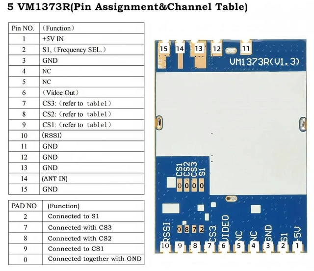 Main image of Transmitter Module DC 5V VM1373R 1.2G 1.3G FPV Receiver Video Audio Transmission Module