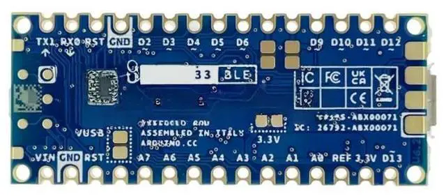 Alt view image 2 of 3 - Italian 33 BLE REV2 ABX00071 nRF52840 development board