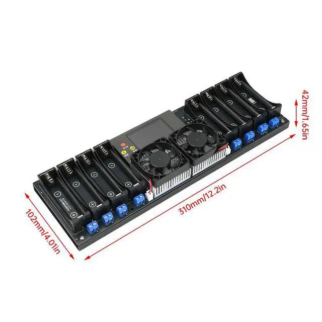 Alt view image 2 of 3 - DC 12-19V 2.48 Inch Display Channel Lithium Capacity Tester Module Tempeature Meter Tester With Radiator