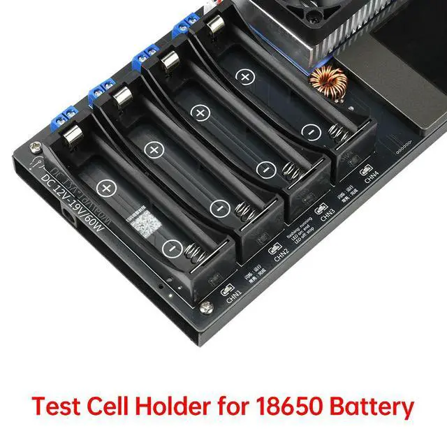 Alt view image 3 of 3 - DC 12-19V 2.48 Inch Display Channel Lithium Capacity Tester Module Tempeature Meter Tester With Radiator