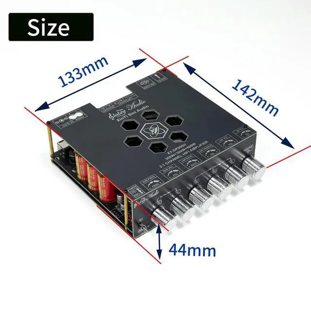 Alt view image 2 of 3 - 2 1 Channel High Power Subwoofer Amplifier XY DP600H Dual TPA3255 Chip DC 19 51V 10A Bluetooth AUX U Disk Input Cooling Fan