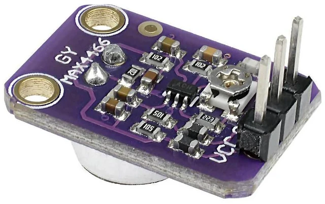 Alt view image 3 of 3 - GY-MAX4466 MAX4466 Electret Microphone Amplifier Module Adjustable Gain OUT GND VCC Amplifier Board 2.4-5V DC