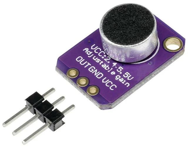 Main image of GY-MAX4466 MAX4466 Electret Microphone Amplifier Module Adjustable Gain OUT GND VCC Amplifier Board 2.4-5V DC