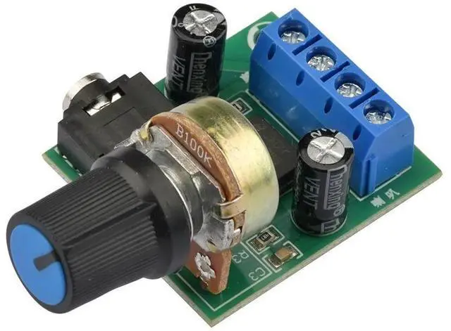 Alt view image 5 of 6 - DC 3V-12V LM386 Mono Mini Power Amplifier Board YX1667 Audio Power Amplifier Board Adjustable Volume Mini Power Amplifier Module