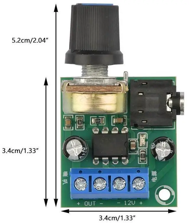 Alt view image 6 of 6 - DC 3V-12V LM386 Mono Mini Power Amplifier Board YX1667 Audio Power Amplifier Board Adjustable Volume Mini Power Amplifier Module