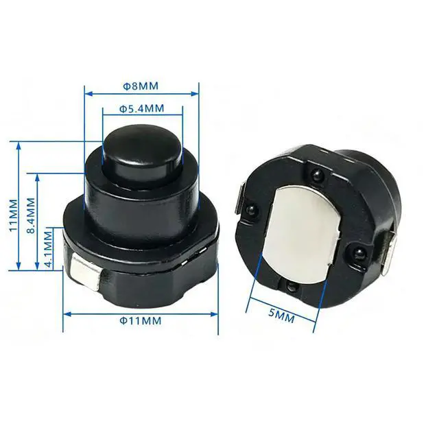 Alt view image 2 of 2 - 10pcs 1010X Small Circular Flashlight Switch Power Supply Button Switch KAN-10A Self-Locking Button Push Button Switch ON-OFF