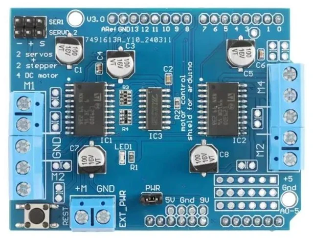 Alt view image 6 of 6 - L293D DC Stepper Motor Control Shield Servo Driver Expansion Board Module for Mega2560 2/4 Channel R3 L293