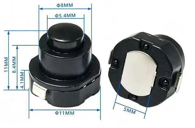 Main image of 10pcs 1010X Small Circular Flashlight Switch Power Supply Button Switch KAN-10A Self-Locking Button Push Button Switch ON-OFF