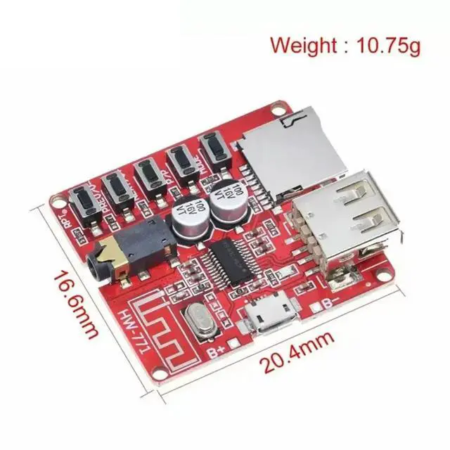 Alt view image 2 of 4 - Bluetooth MP3 Decoding Board WAV FLAC Lossless Audio Playback USB Flash Drive TF Module for Truck Mounted Speaker Modification