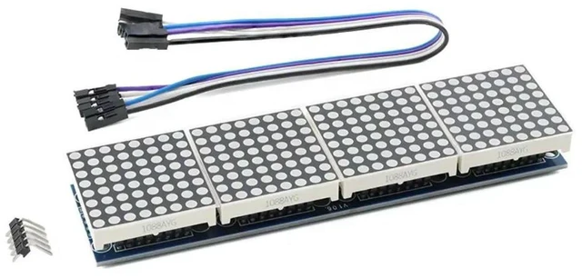 Main image of MAX7219 Dot Matrix Module for Microcontroller 4 in One Display Red Green Blue Light with 5P Line and Pin