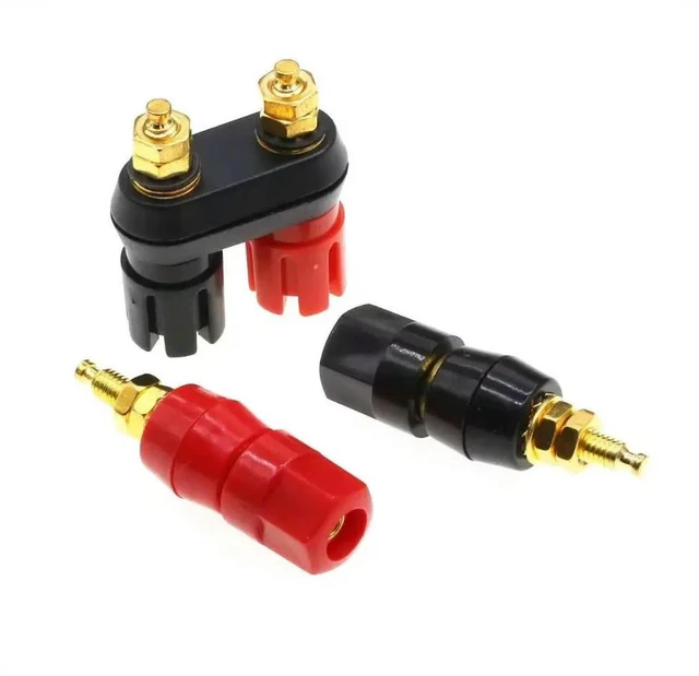 Alt view image 3 of 3 - Gold-Plated Banana Plug Socket Amplifier Speaker Crystal Binding Post Terminal Electronic Components