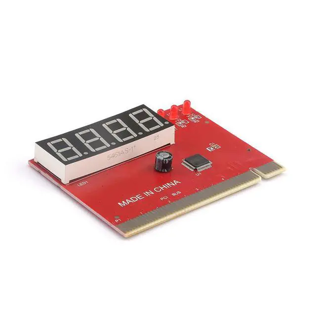 Alt view image 3 of 3 - 4 Digital PCI Card PC Analyzer Diagnostic Motherboard POST Test Red LED Motherboard Tester