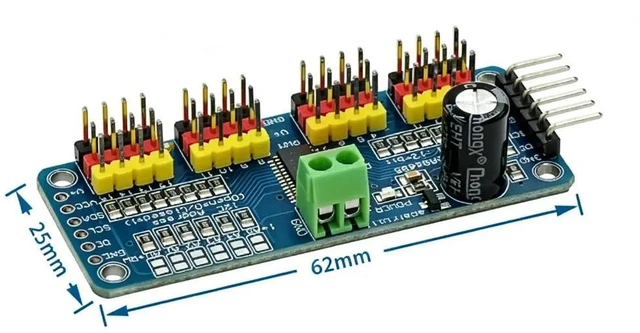 Main image of 1pcs PCA9685PW 16 Channel 12-Bit PWM Servo Shield Driver I2C Interface PCA9685 Module