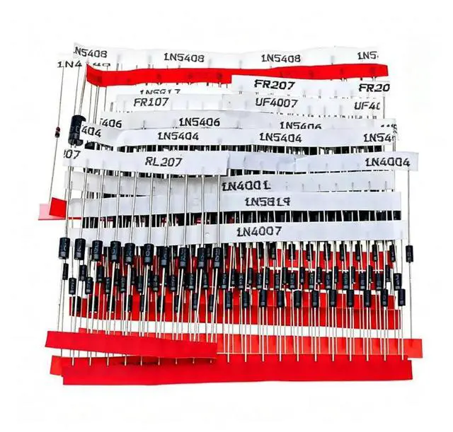Main image of 240PCS Schottky Diode Kit 14Values Rectifier Diodes 1N4148 1N4001 1N4004 1N4007 1N5404 1N5406 1N5408 RL207 UF4007 FR107 FR207
