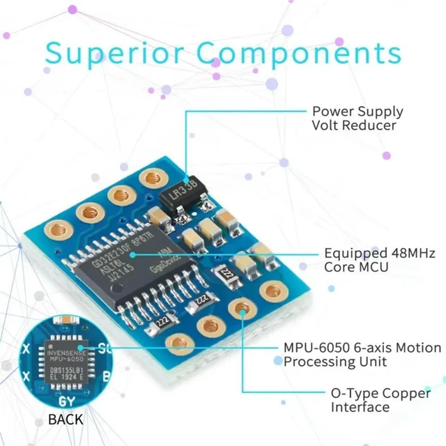 Alt view image 3 of 3 - Serial Port IIC MPU6050 Gyroscope Acceleration Angle Tilt Sensor Module GY-25Z