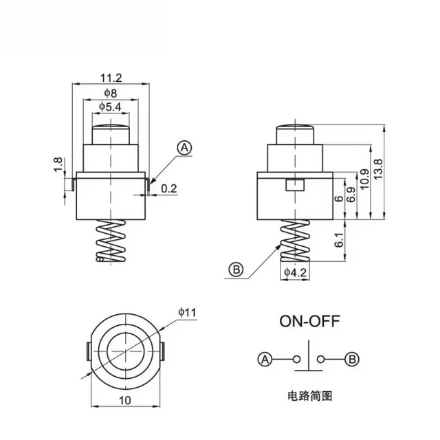 Alt view image 3 of 3 - 20pcs/lot YT-1011 Self-Locking Flashlight Power Button Switch One-on-One-Off Desk Lamp Feature Electronic Components