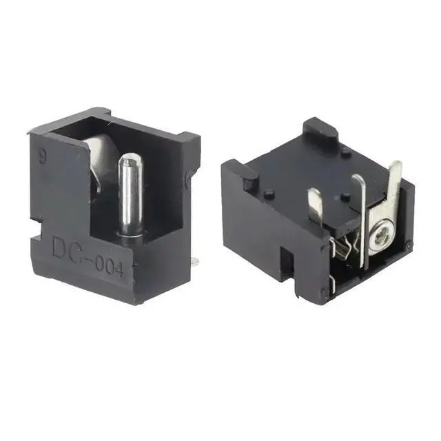 Alt view image 3 of 3 - 10pcs DC-004 Power Socket 5.5 * 2.1MM Round Pin 3-pin Plug-in Board with Positioning Column DC Power Socket
