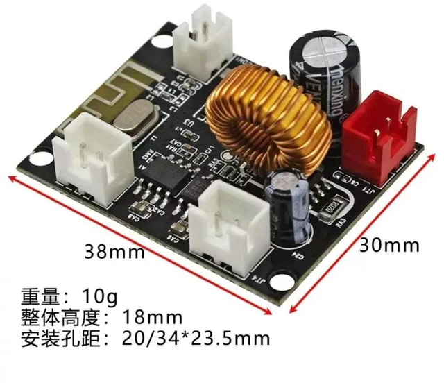 Alt view image 2 of 3 - Wide Voltage DC5-30V Bluetooth Power Amplifier Board 2*5W Dual Channel DIY Speaker Audio Amplifier Module