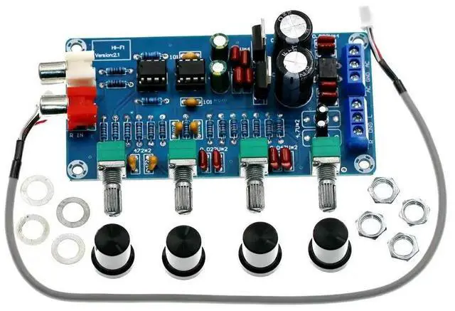 Alt view image 2 of 3 - XH-M164 Electronic Tuning Board NE5532 Preamp Board with Volume Knob for High/Low Adjustment Front Module