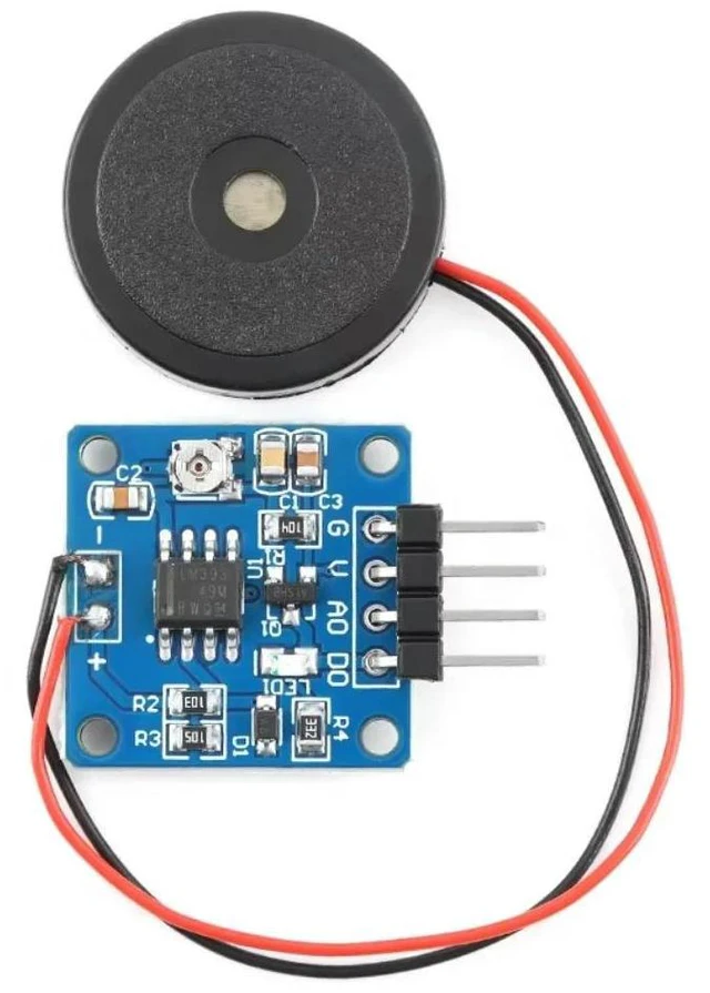 Alt view image 3 of 3 - 10pcs/lot 5V Piezoelectric Film Vibration Sensor Switch Module TTL Level Output for