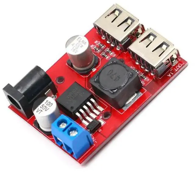 Alt view image 3 of 3 - 5pcs/lot LM2596 Dual USB DC-DC 9V 12V 24V 36V to 5V 3A Step Down Buck Converter Board Car Charger Power Supply Module HW-412
