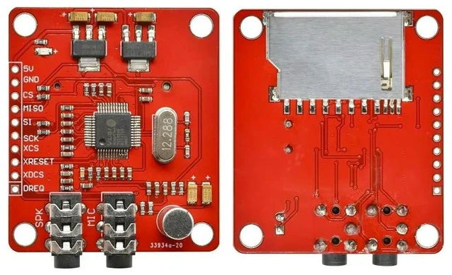 Alt view image 2 of 3 - VS1053 module MP3 recording tape pin development board onboard recording function