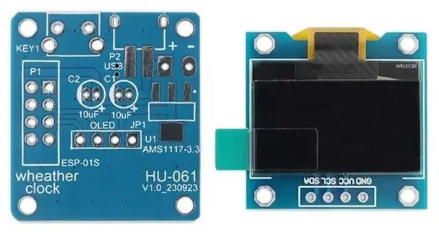 Alt view image 3 of 3 - ESP8266 DIY Digital Clock Kit 0.96 Inch Mini Weather Clock Soldering Practice Electronic Multifunctional Weather Station