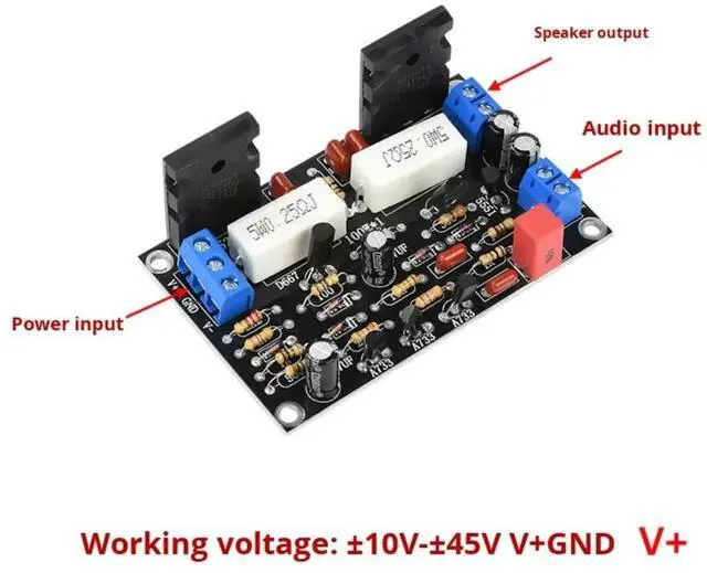 Alt view image 3 of 3 - High-Power 100W Hifi Audio Amplifier Module DC -10V-45V Mono Post-Stage Amplifier Board Linear Amplifiers and Comparators