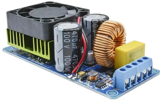 Alt view image 2 of 3 - IRS2092S 500W Mono Channel Digital Amplifier Class D HIFI Power Amp Board + FAN