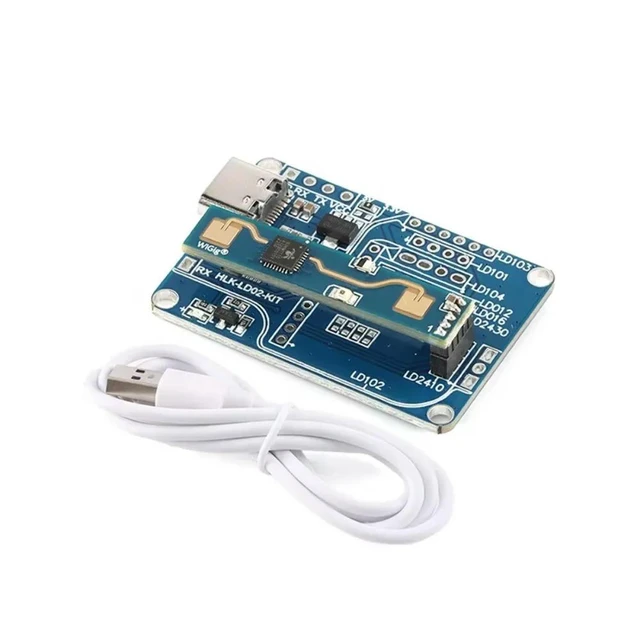 Alt view image 2 of 3 - HLK-LD2410B Test Kit LD2410 FMCW 24G Human Presence Status Sensing Radar Heartbeat Detection Sensor Module HLK-LD2410B