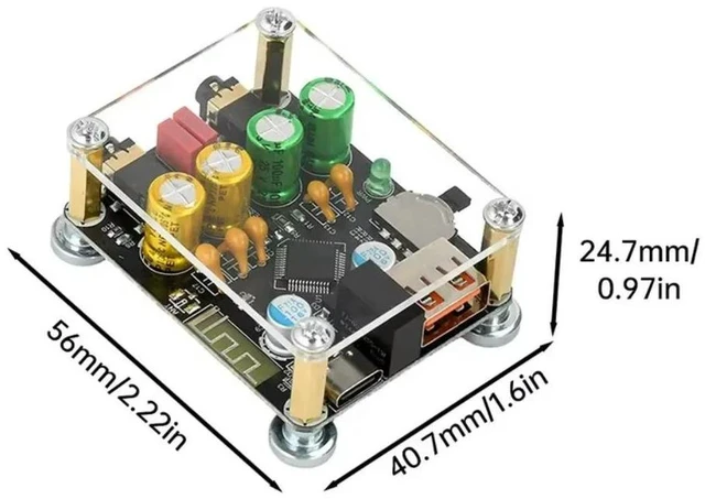 Alt view image 2 of 3 - ZK-PT2-RPO Audiophile-Grade Decoding Board Zero-Noise for Bluetooth 5.1 Amplifier Module HiFi Decoder Isolated Electronic