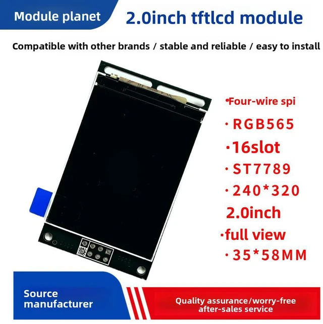 Main image of 2.0inch TFT LCD Module LCD Display 240*320 Resolution ST7789 Drive IPS