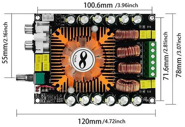 Alt view image 3 of 3 - TDA7498E 2.0 High-Power Digital Amplifier Board 160W*2 BTL220W Supported 2.0HIFI Stereo for Multimedia and Audio
